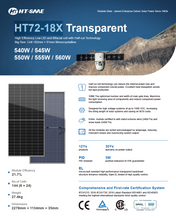 Load image into Gallery viewer, HT72-18X 545W/550W/555W HIGH EFFICIENCY Transparent  HALF CUT MONO PERC
