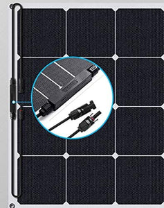 100 Watt Monocrystalline 100W 12V Flexible Solar Panel High Efficiency Mono Module for RV Camp Home Portable Marine Boat Power Generator Off Grid (Black (2Pak)) : Garden & Outdoor